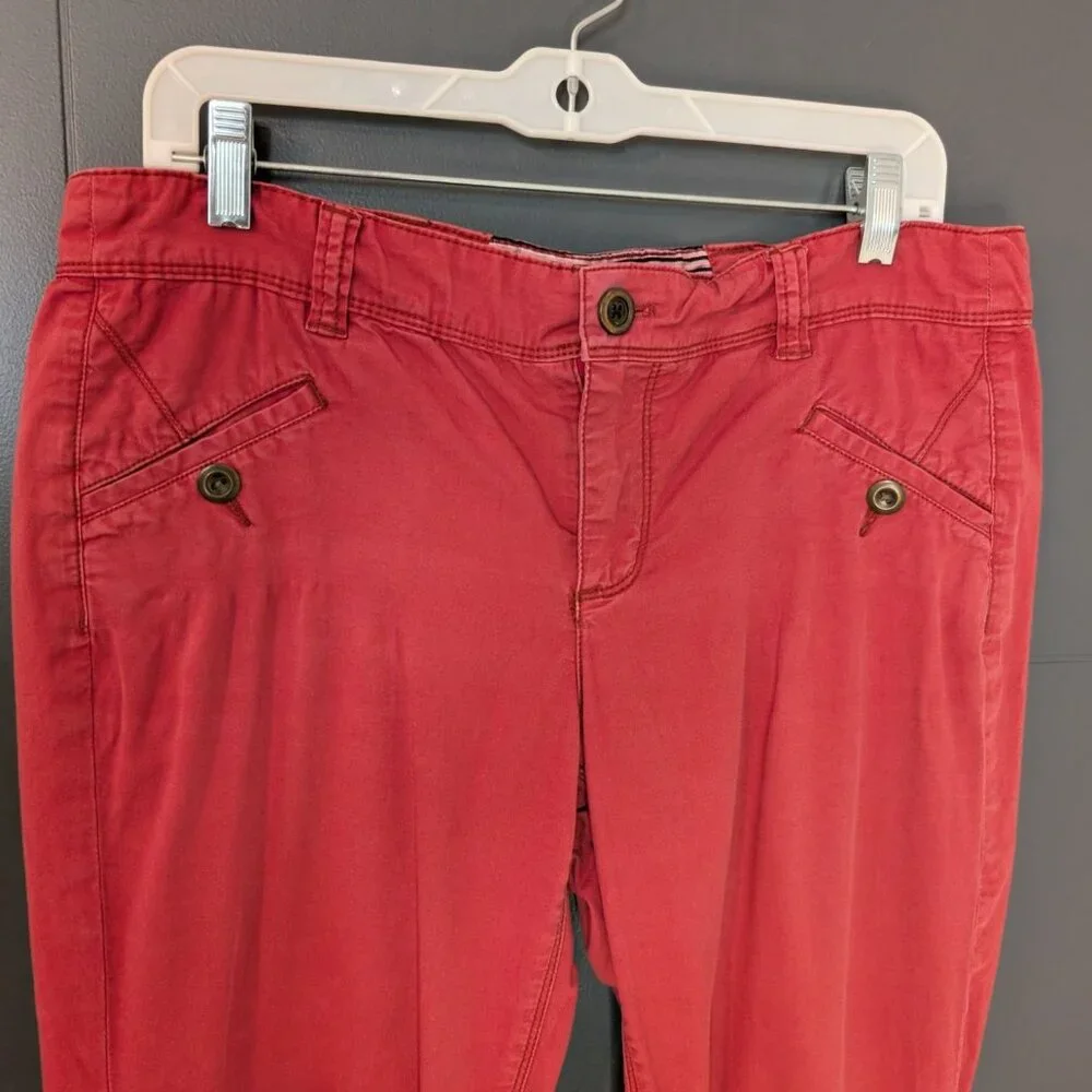 Daughters‎ Of The Liberation Red Cotton-Blend Straight-Leg Pants Size 10